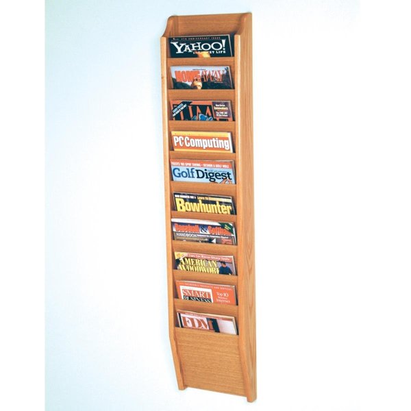 Wooden Mallet Cascade 10 Pocket Magazine Rack BlackMahogany & Light Oak MR48-10BH